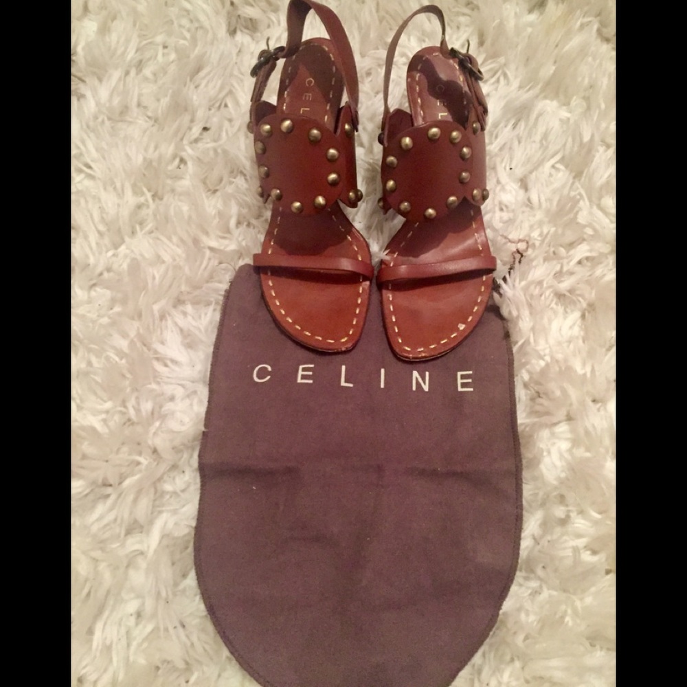 Celine studded brown gladiator heels * 39.5